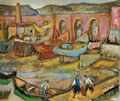 Cantiere di Torre del Greco, anni ’40, olio su tela cm 80x95, esposta mostra Chiancone “anni ’30 – anni ’80”, Galleria Serio, Napoli